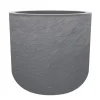 EDA - Pot de fleurs rond en plastique volcania up gris galet - ø 50 cm
