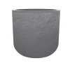 EDA - Pot de fleurs rond en plastique volcania up gris galet - ø 40 cm
