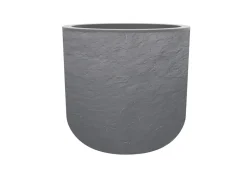 EDA - Pot de fleurs rond en plastique volcania up gris galet - ø 40 cm