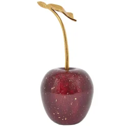 EDELWEISS - Cerise décorative diana bordeaux aluminium 16x16x33cm