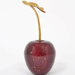 EDELWEISS - Cerise décorative diana bordeaux aluminium 16x16x33cm