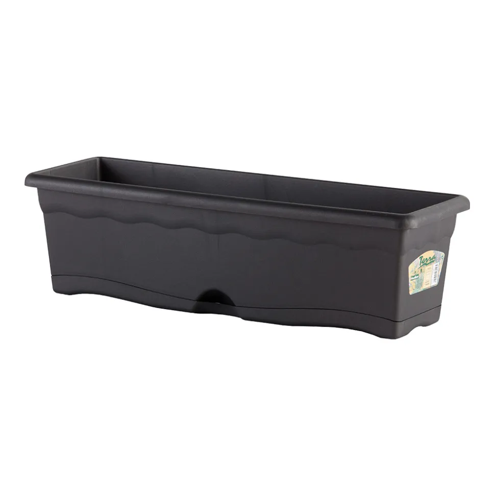 EDM - Jardinière intégrée soucoupe 50x20cm anthracite