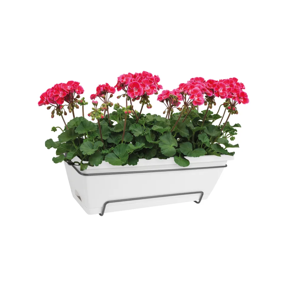 ELHO - Jardinière barcelona en plastique blanc - L50cm