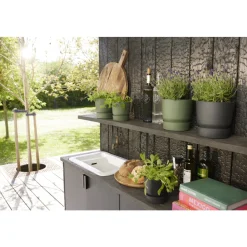 ELHO - Pot de fleurs Greenville Rond 16 - Living Noir - Ø16xH.15,3cm