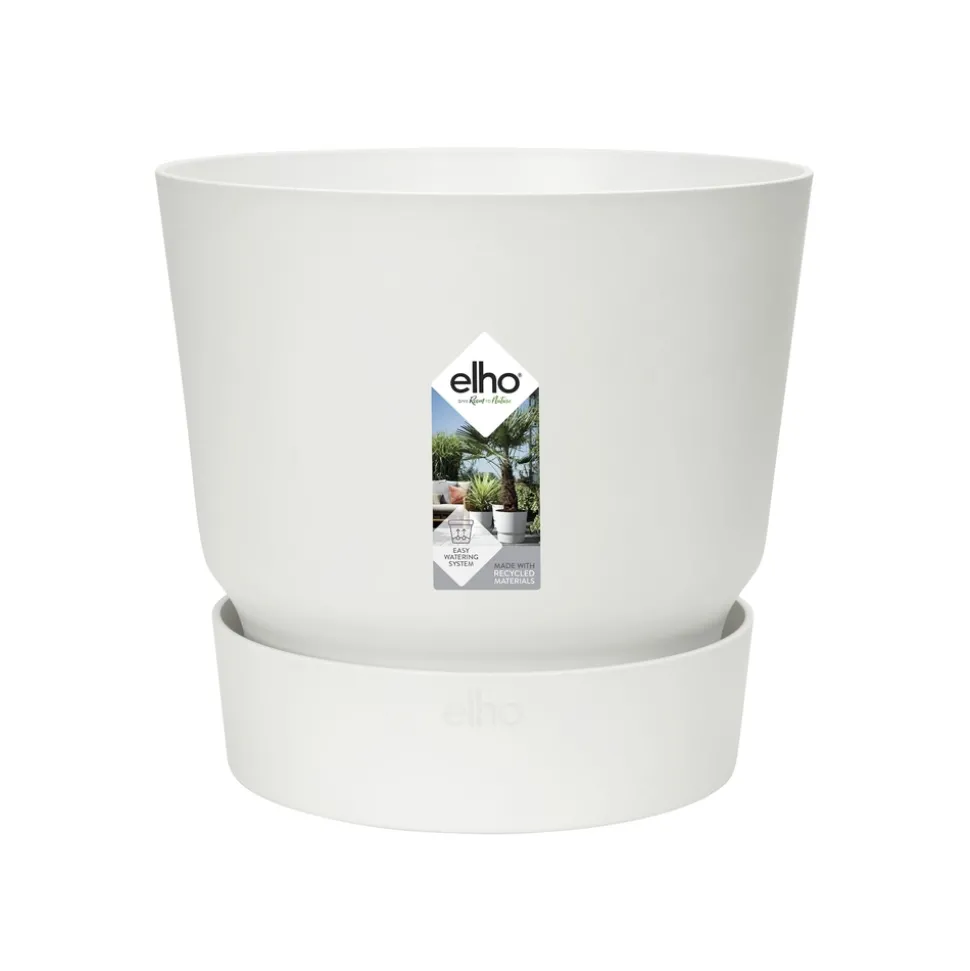 ELHO - Pot de Fleurs Greenville Rond 14 Blanc - Ø14xH.13,4cm