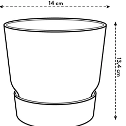 ELHO - Pot de Fleurs Greenville Rond 14 Blanc - Ø14xH.13,4cm