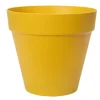 ELHO - Pot de fleurs rond loft urban - plastique - percé - réservoir - avec roulettes - ø 50 - ocre