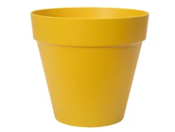 ELHO - Pot de fleurs rond loft urban - plastique - percé - réservoir - avec roulettes - ø 40 - ocre