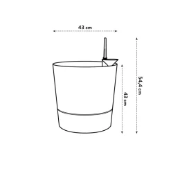 ELHO - Pot Greensense Aqua Care ciment Rond, avec Réservoir d'eau - D.43cm