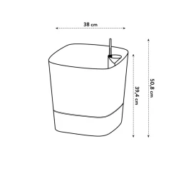 ELHO - Pot Greensense Aqua Care ciment carré, avec réservoir d'eau - L.38cm
