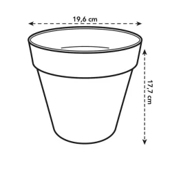 ELHO - Pot Loft Urban rond en plastique anthracite - D.20 cm