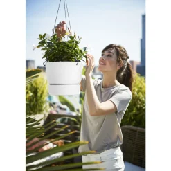 ELHO - Pot suspension Greenville rond en plastique blanc - D.23,9 cm