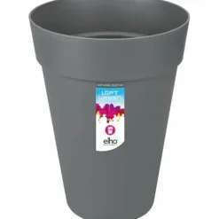 ELHO GIVE ROOM TO NATURE - Pot de fleur plastique rond loft urban gris anthracite ø 34 x 45,6 cm 23 l