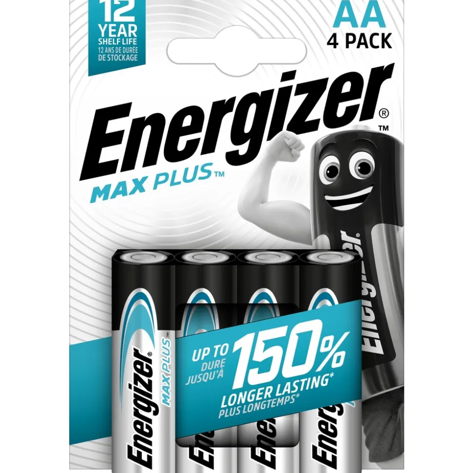 ENERGIZER - Piles alcalines Energizer Max Plus AA/LR06, pack de 4