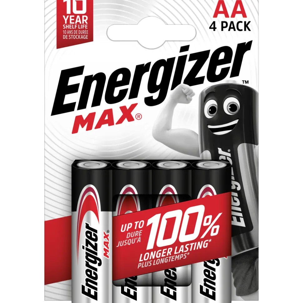ENERGIZER - Piles alcalines Energizer Max AA/LR06, pack de 4