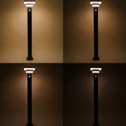 ESOTEC - Esotec solar lampe sur pied lucca 86 cm avec capteur pir noir ip44 outdoor 102763