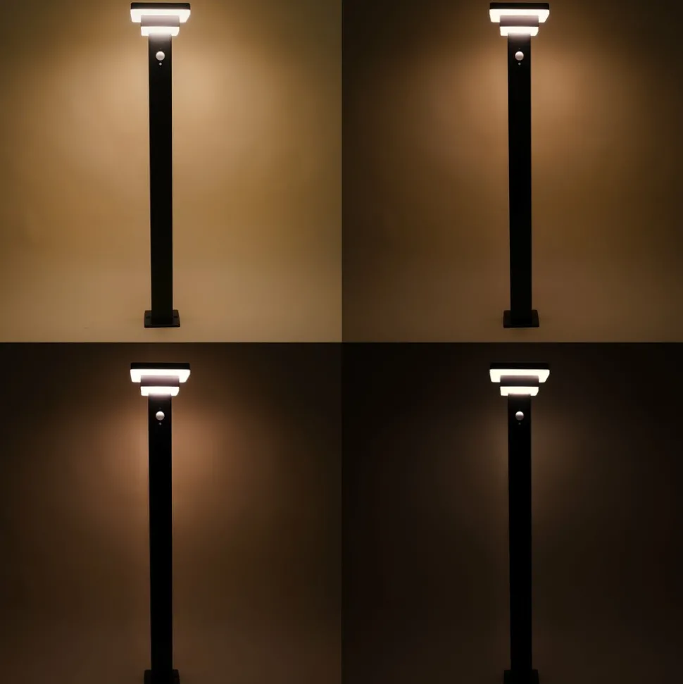 ESOTEC - Esotec solar lampe sur pied lucca 86 cm avec capteur pir noir ip44 outdoor 102763