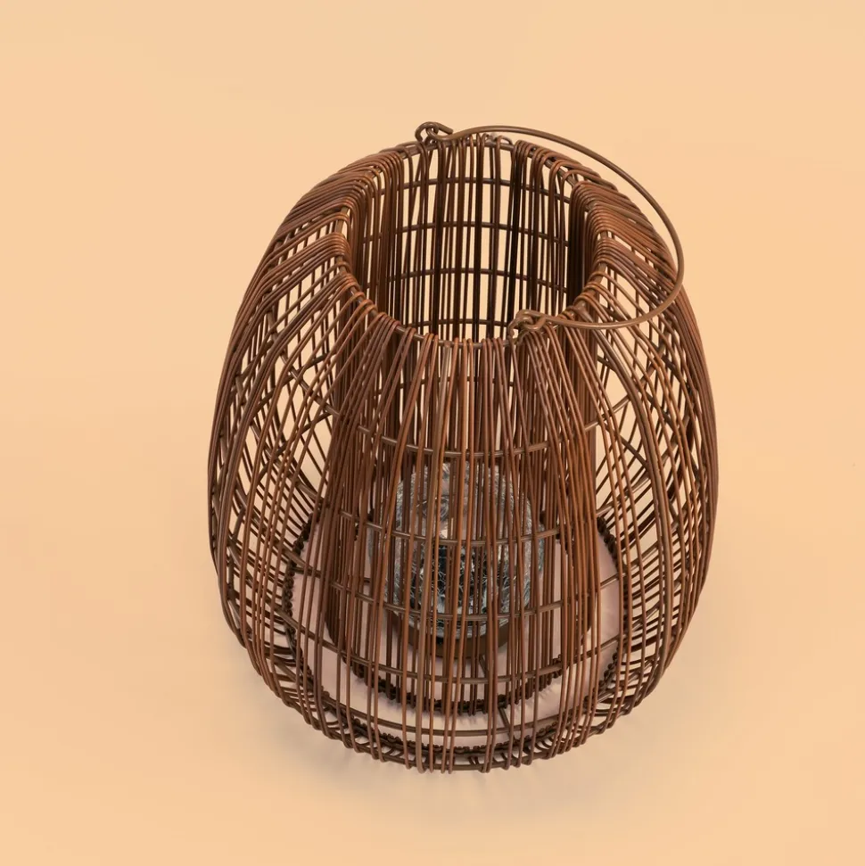 ESOTEC - Esotec solar lampe en rotin isabella 40 craquelé verre brisé boule style boho 102282