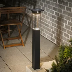 ESOTEC - Esotec solar lampe à détecteur sur pied tarano 84 cm noir résistant aux intempéries ip44 102745