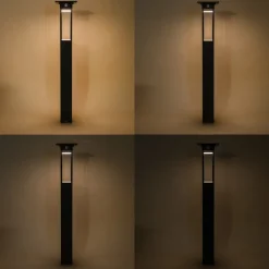 ESOTEC - Esotec solar lampe à détecteur sur pied tarano 84 cm noir résistant aux intempéries ip44 102745
