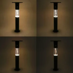 ESOTEC - Esotec solar lampe sur socle à détecteur biella 60cm noire ip44 résistante aux intempéries 102756