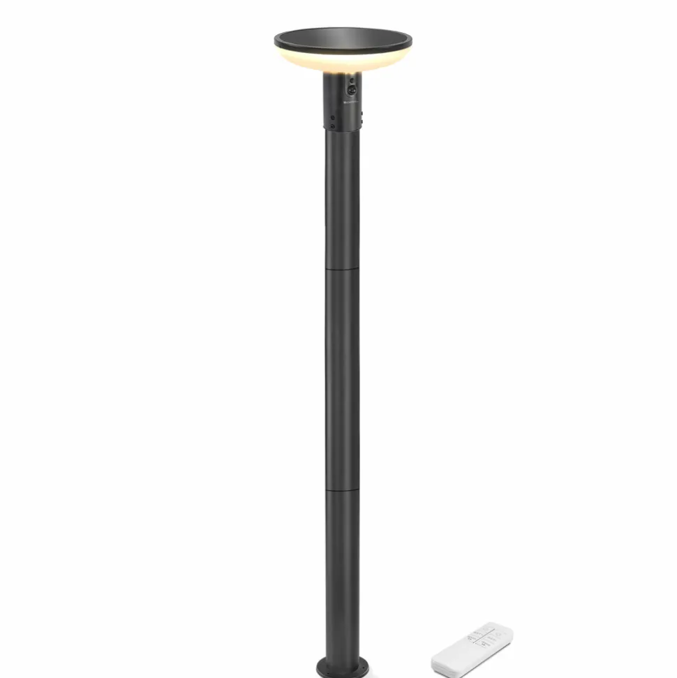 ESOTEC - Esotec solar pir lampe sur pied linus 200 max cct télécommande aluminium 102945