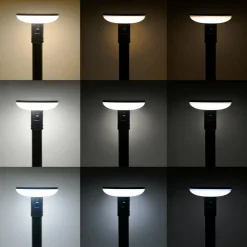 ESOTEC - Esotec solar pir lampe sur pied linus 200 max cct télécommande aluminium 102945
