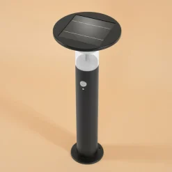 ESOTEC - Esotec solar pir lampadaire amelia 53 cm lampe solaire metal noir 102746