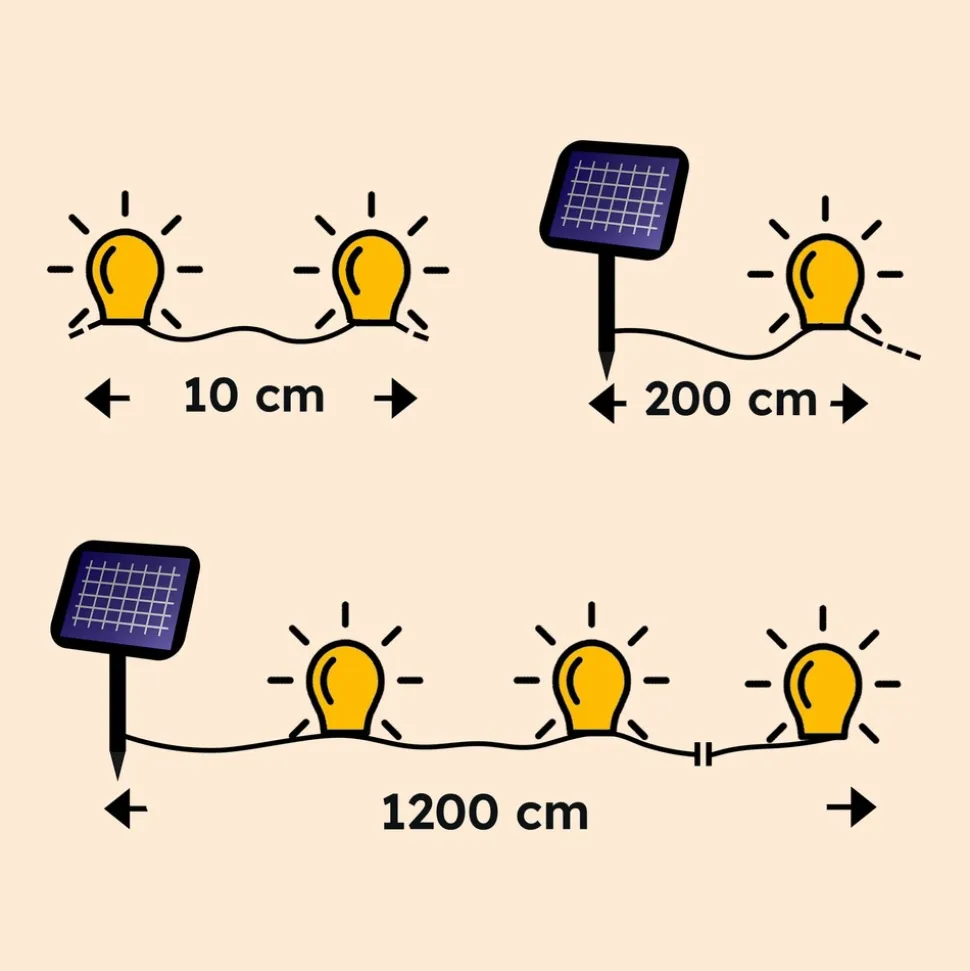 ESOTEC - Tuyau lumineux solaire de 10 mètres avec 100 led blanc chaud akku module solaire résistant aux intempéries