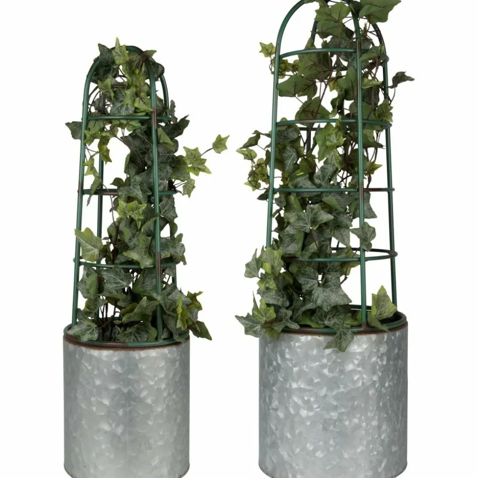 ESSCHERT DESIGN - Jardinière avec treilli en fer (lot de 2)