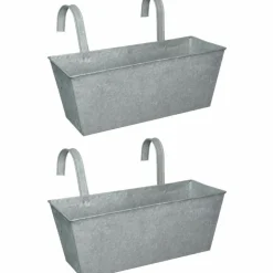 ESSCHERT DESIGN - Jardinière balcon en zinc à suspendre (lot de 2)