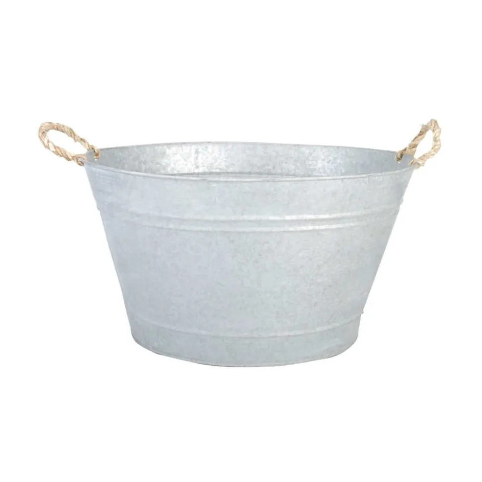 ESSCHERT DESIGN - Jardinière bassine en zinc patiné