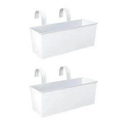 ESSCHERT DESIGN - Jardinière balcon en zinc à suspendre (lot de 2)