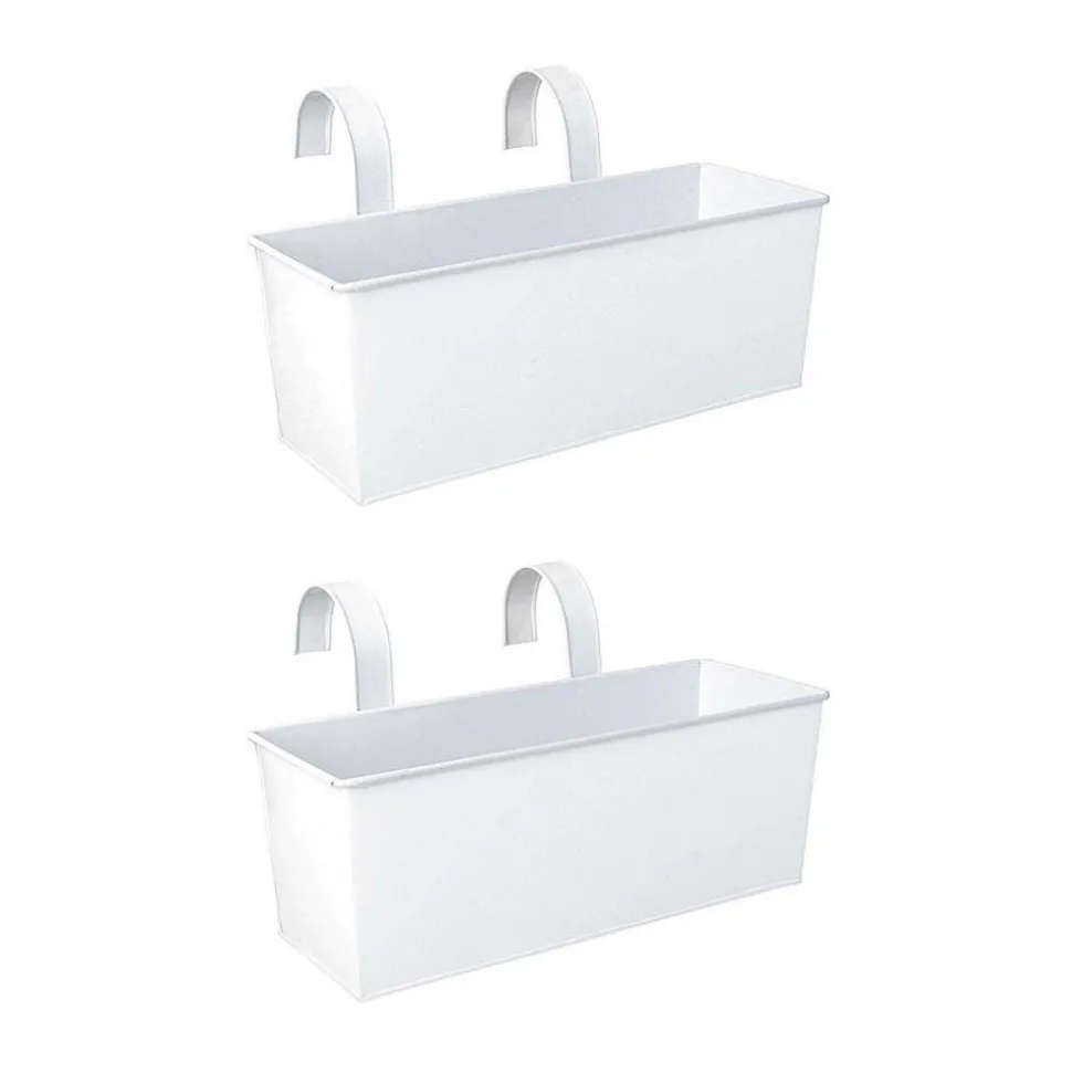 ESSCHERT DESIGN - Jardinière balcon en zinc à suspendre (lot de 2)