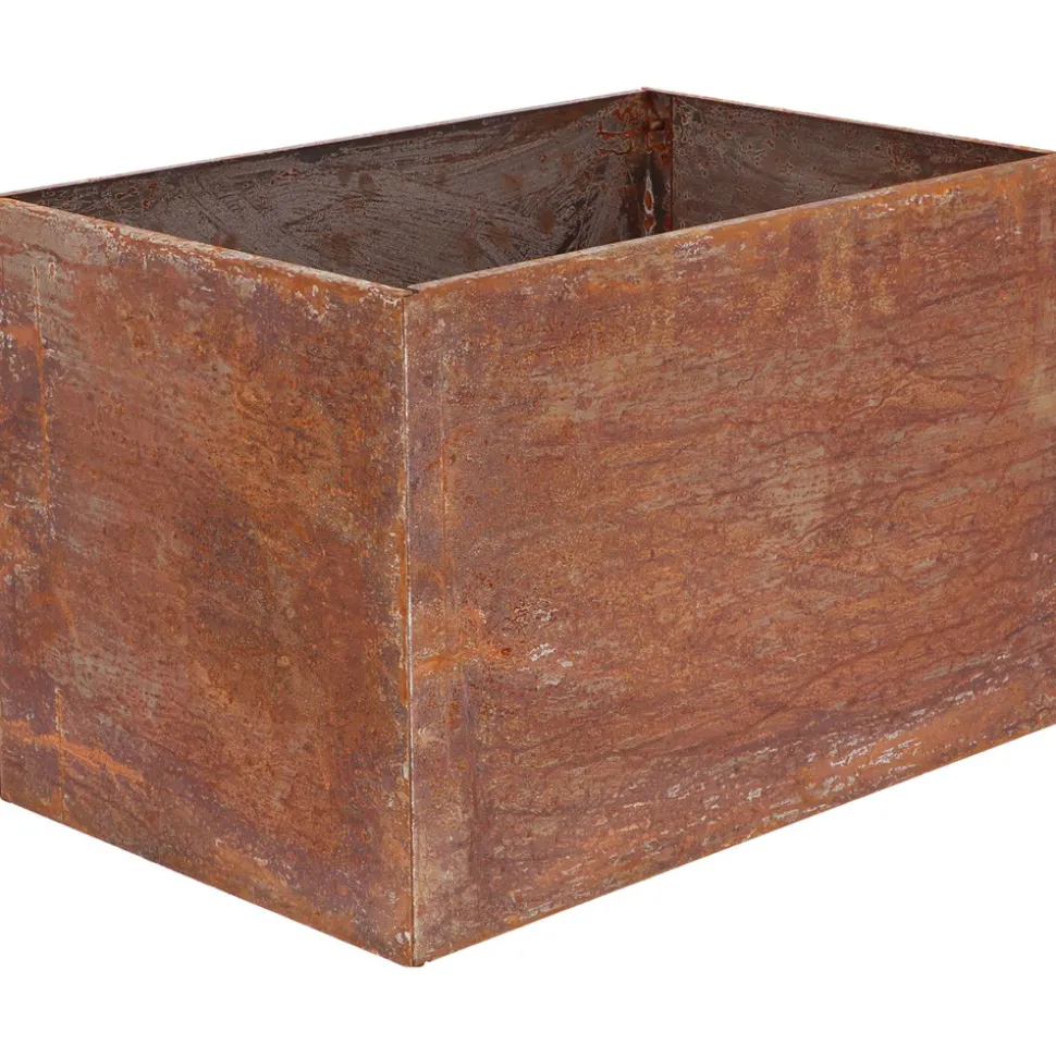 ESSCHERT'S GARDEN - Jardinière en acier corten rouille 58 x 38 x 38 cm