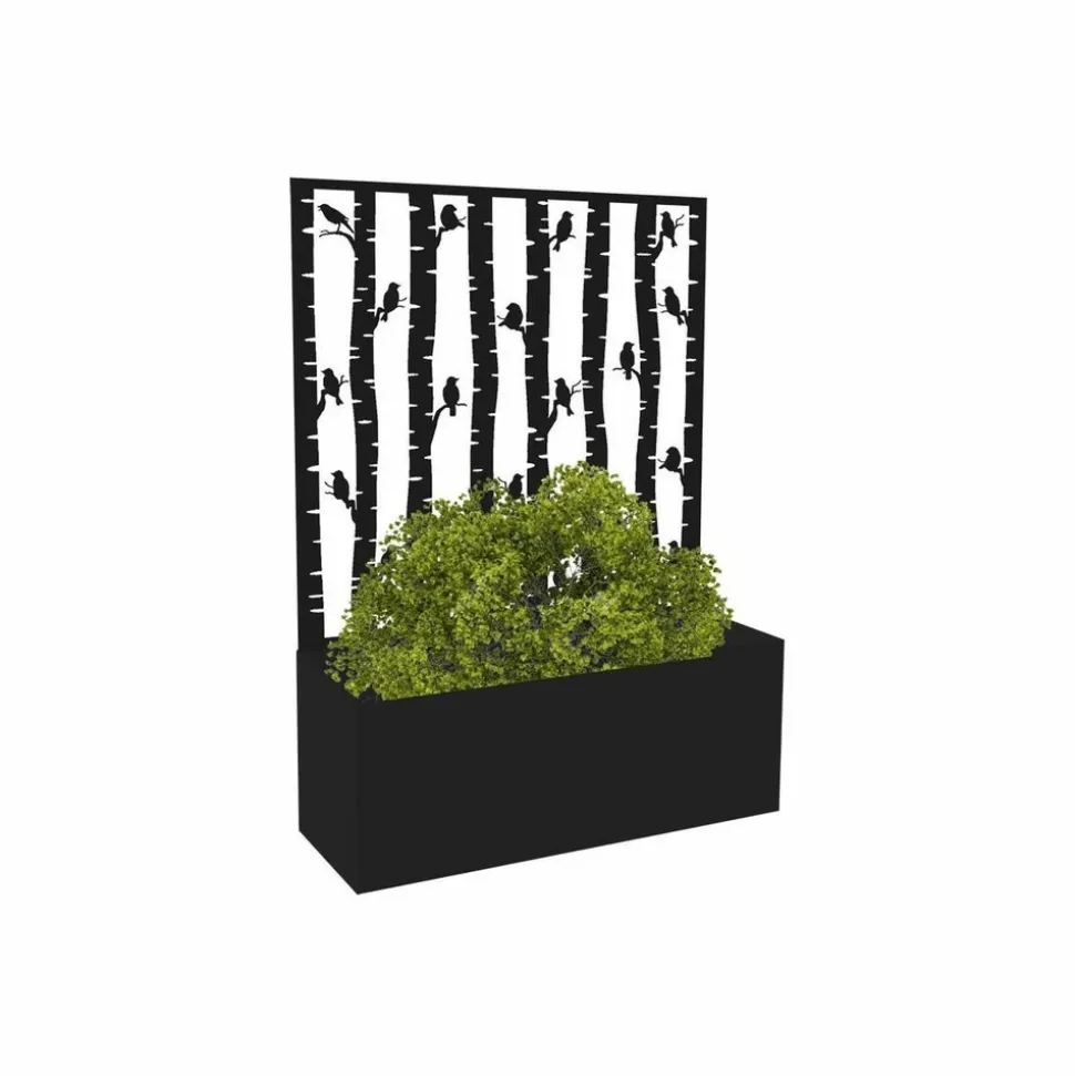 ESSCHERT'S GARDEN - Jardinière en fer avec treillis motif oiseaux