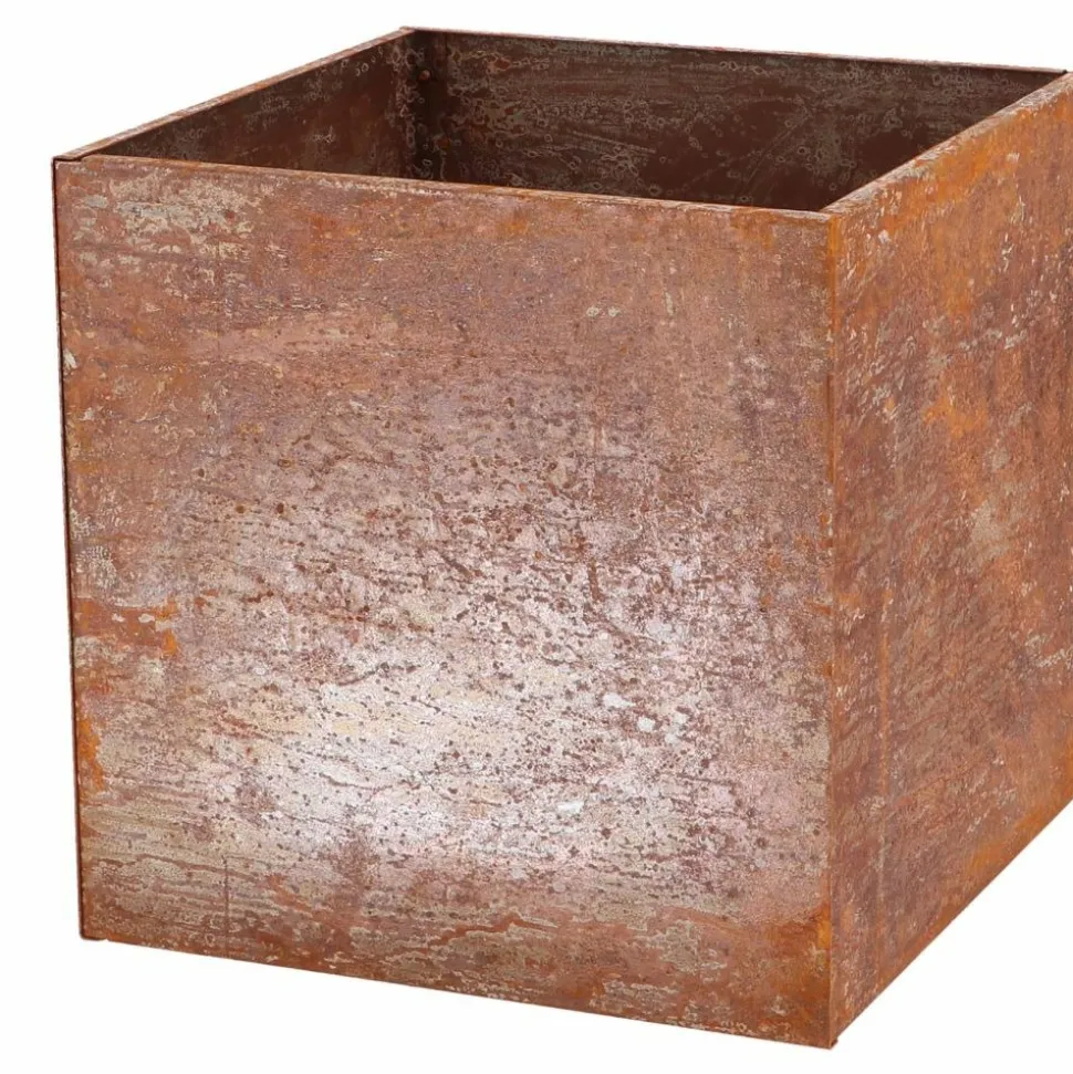 ESSCHERT'S GARDEN - Jardinière en acier corten rouille 38 x 38 x 38 cm