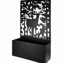 ESSCHERT'S GARDEN - Jardinière en fer avec treillis motif cerf