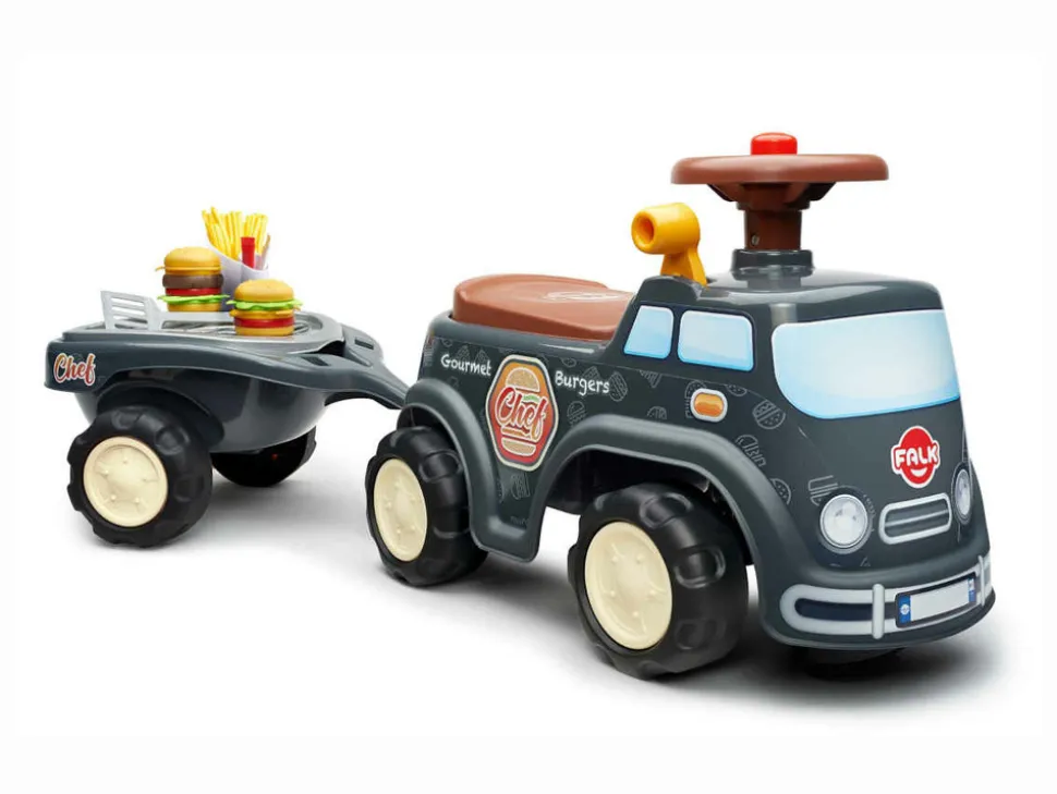 FALK - Porteur enfant food truck avec remorque 1 à 3 ans