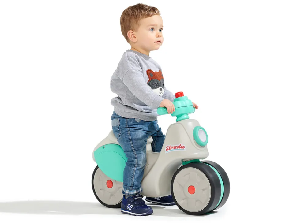 FALK - Porteur enfant scooter strada crème et vert 1 à 3 ans