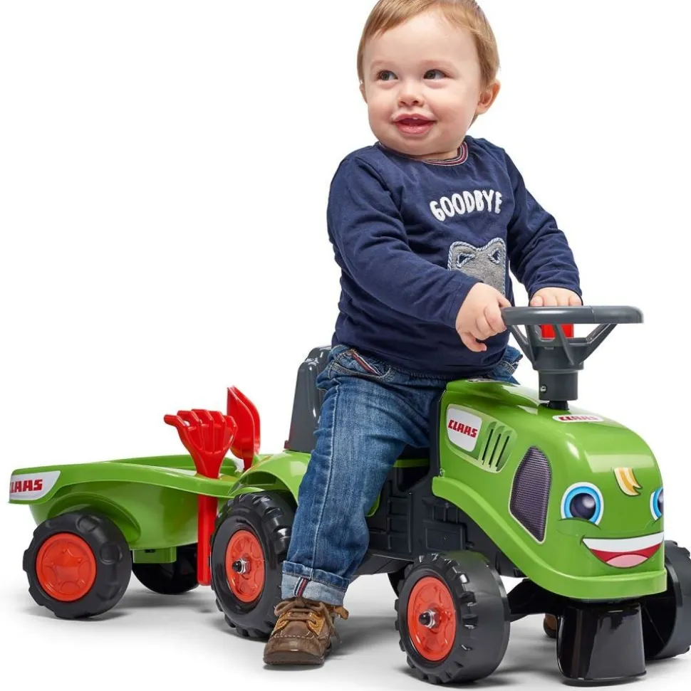 FALK - Porteur tracteur enfant avec remorque pelle et rateau claas