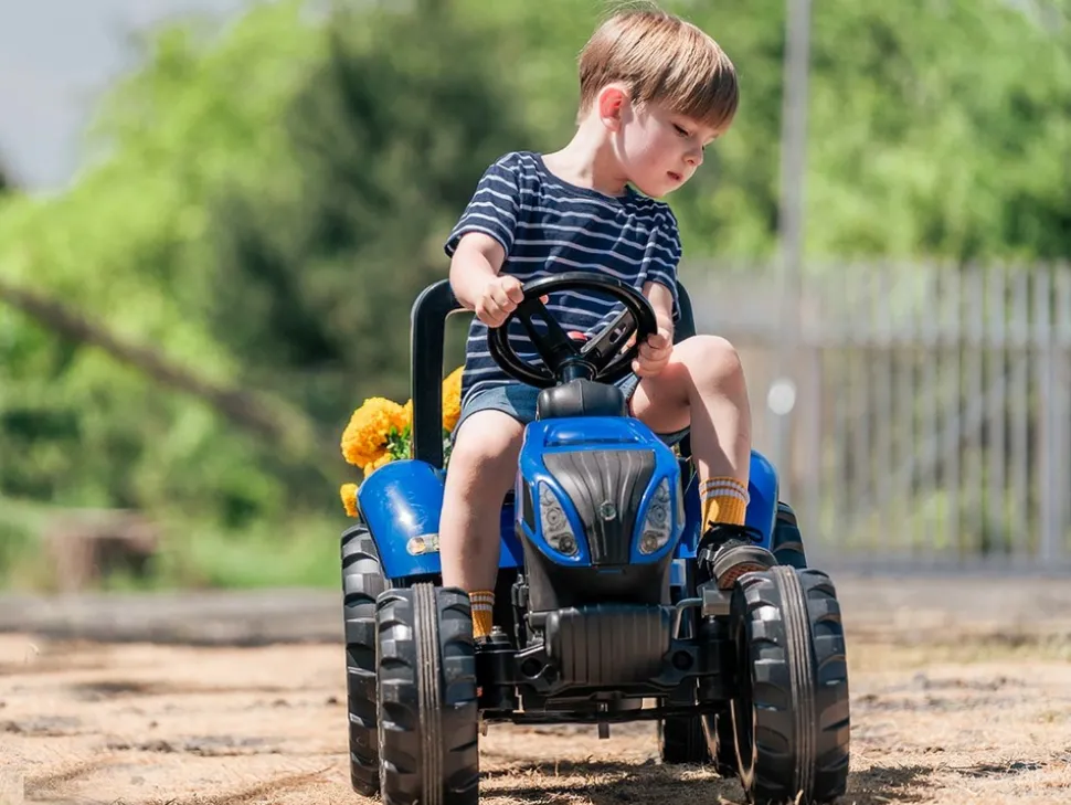 FALK - Tracteur enfant new holland avec remorque 3 à 7 ans