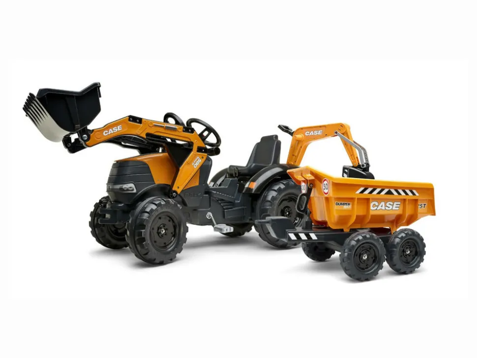 FALK - Tractopelle à pédales case ih construction avec excavatrice et selle pivotante 3