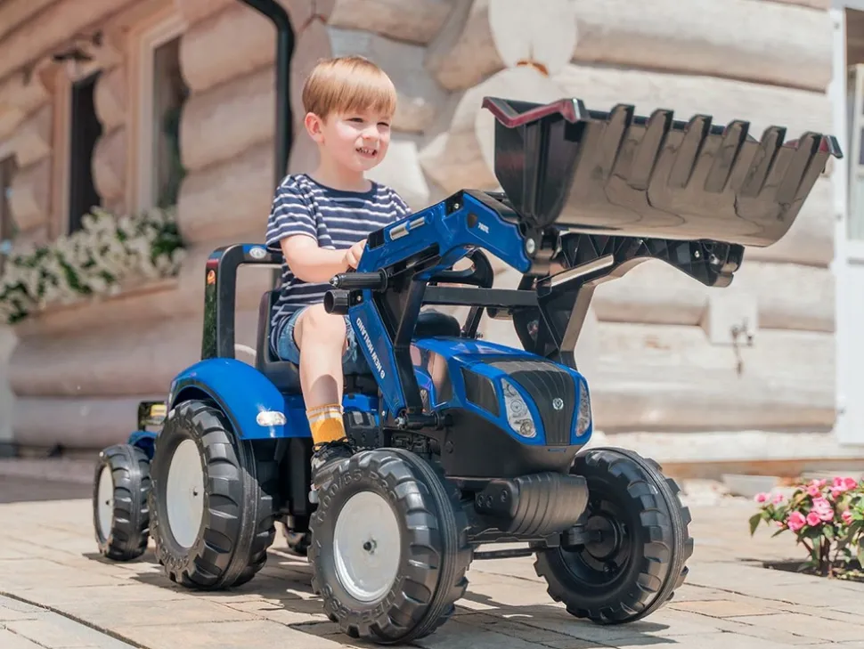 FALK - Tractopelle enfant new holland avec remorque 3 à 7 ans