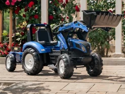 FALK - Tractopelle enfant new holland avec remorque 3 à 7 ans