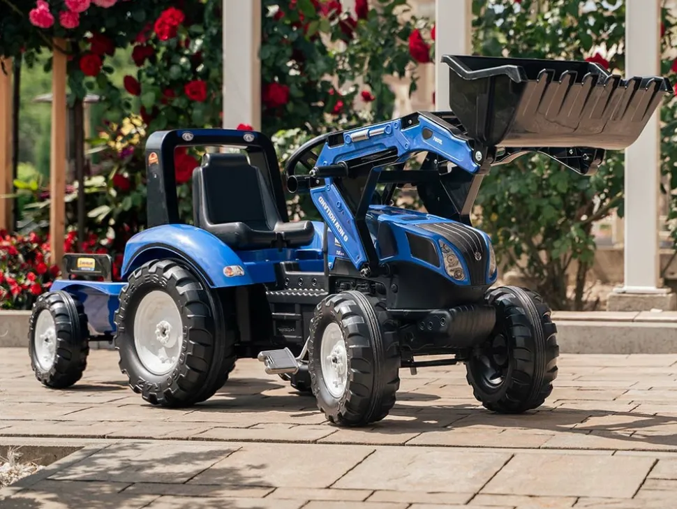FALK - Tractopelle enfant new holland avec remorque 3 à 7 ans