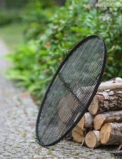 FARM COOK - Grille ronde à suspendre pour brasero en acier-ø 50cm-acier noir sablé---acier noir sablé