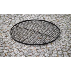 FARM COOK - Grille ronde à suspendre pour brasero en acier-ø 80cm-acier noir sablé---acier noir sablé