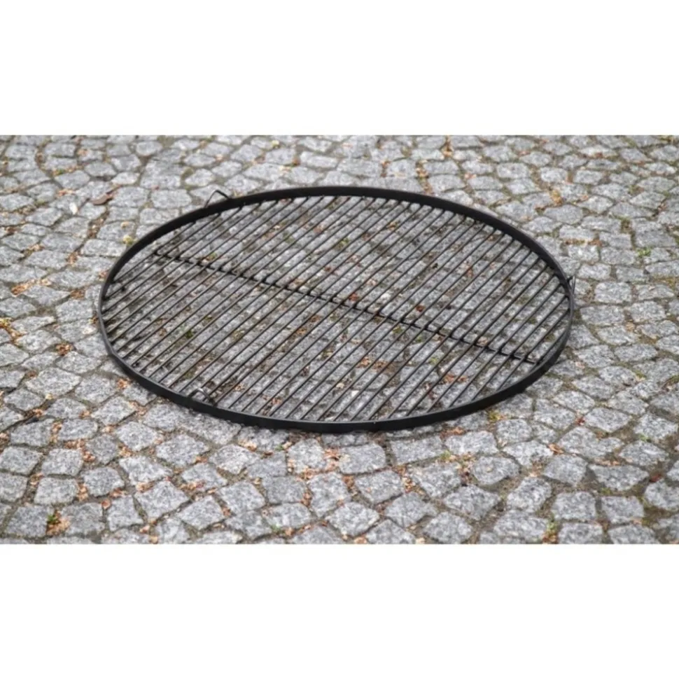 FARM COOK - Grille ronde à suspendre pour brasero en acier-ø 80cm-acier noir sablé---acier noir sablé