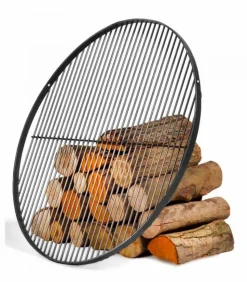 FARM COOK - Grille ronde à suspendre pour brasero en acier-ø 70cm-acier noir sablé---acier noir sablé